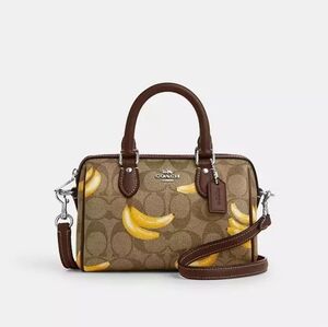 Coach Mini Rowan Crossbody In Signature Canvas With Banana Print - CR246